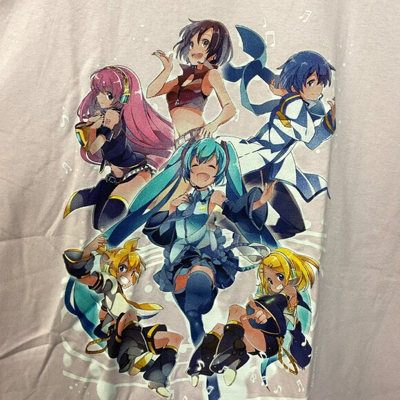 Hatsune Miku Vocaloid Group Pink T-Shirt XL - Picture 2 of 4